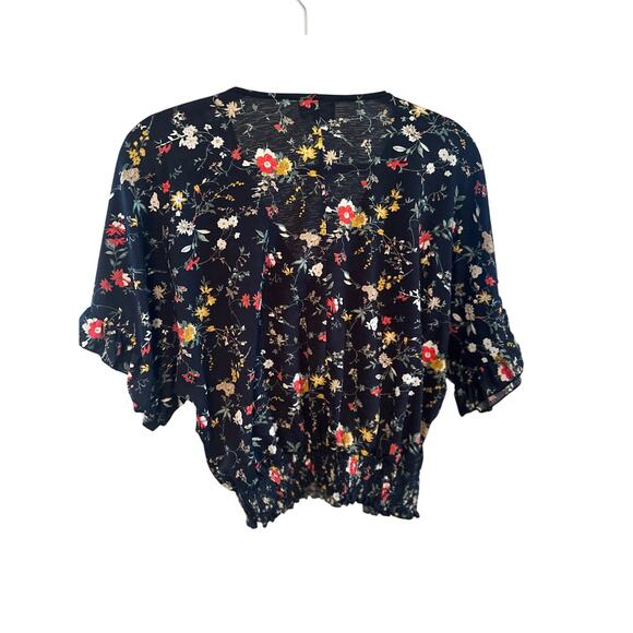 Melloday Floral Smocked Hem Blouse - Picture 2 of 5